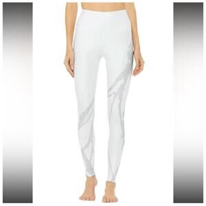 ALO Yoga High Waist Tech Lift Leggings - White Zuma Large